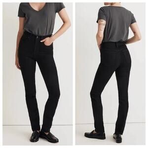 Madewell Women’s Stovepipe Black Rinse Wash Denim Jeans Size 23P